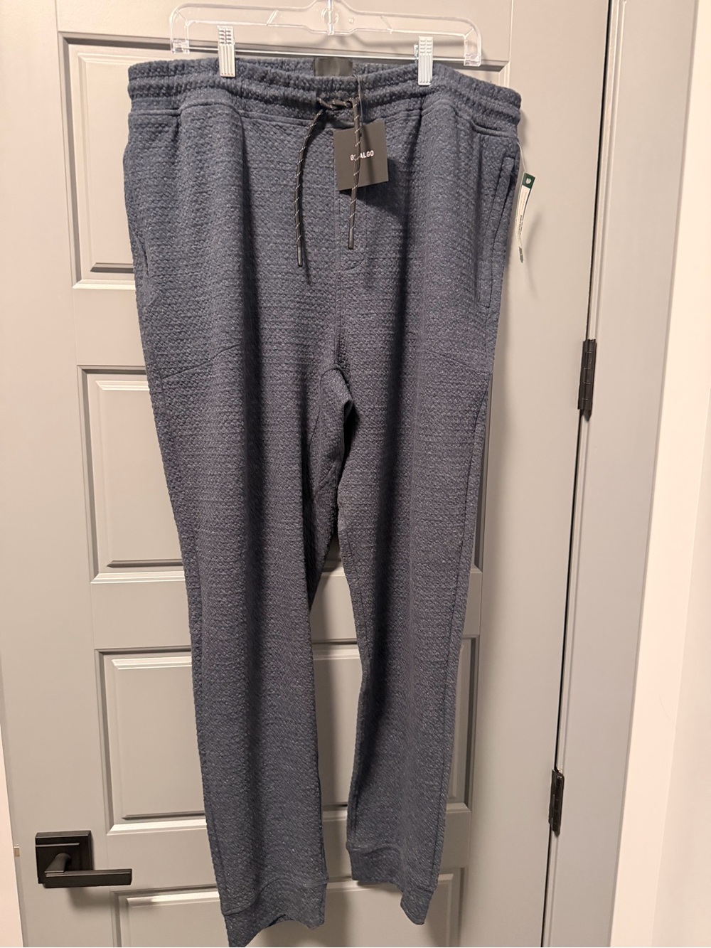 01.Algo Men's 3D Texture Performance Jogger Pant Navy XL NWT